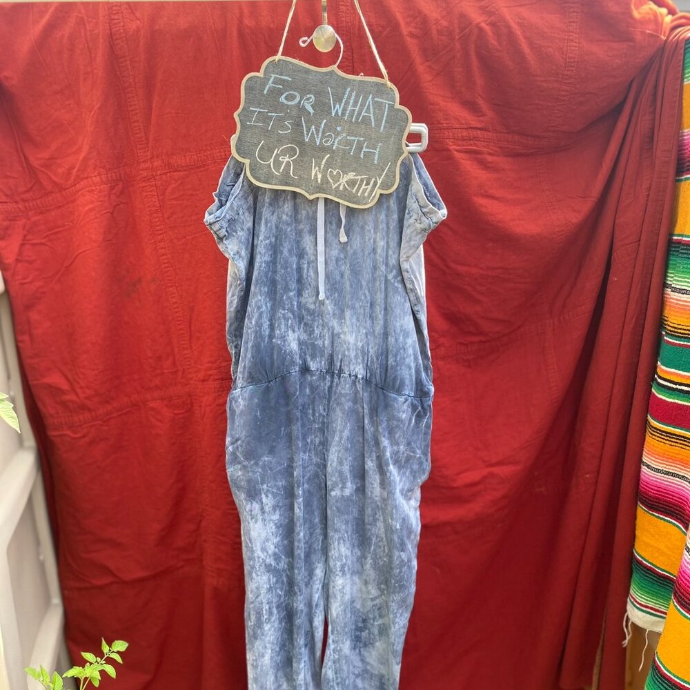 176-  You Are Amazing 💖Acid Wash Halter Jumper